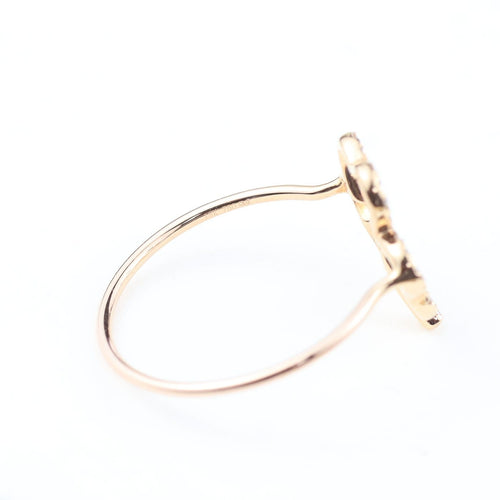 Bague 53 Bague trèfle à quatre feuilles en or jaune 18K et diamants, 0,22 ct 58 Facettes 2B-KK