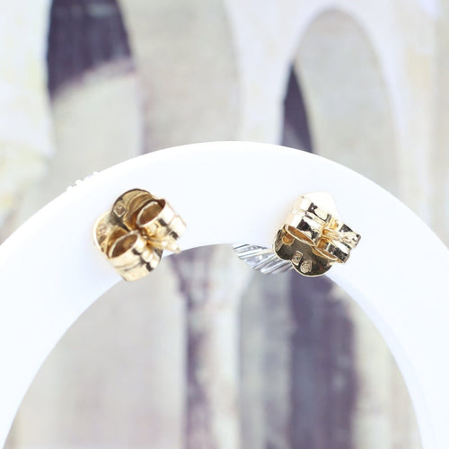 Boucles d'oreilles Boucles d’oreilles anciennes en or jaune et blanc 18k avec diamants, 1,22 ct 58 Facettes 2B-DD