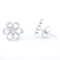 Boucles d'oreilles Boucles d’oreilles florales en or blanc 18 carats avec diamants, 0,12 ct 58 Facettes 2B-P