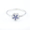 Bague 55 Bague florale en or blanc 18k, saphirs bleus et diamants 58 Facettes 2B-WW