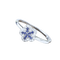 Bague 55 Bague florale en or blanc 18k, saphirs bleus et diamants 58 Facettes 2B-WW