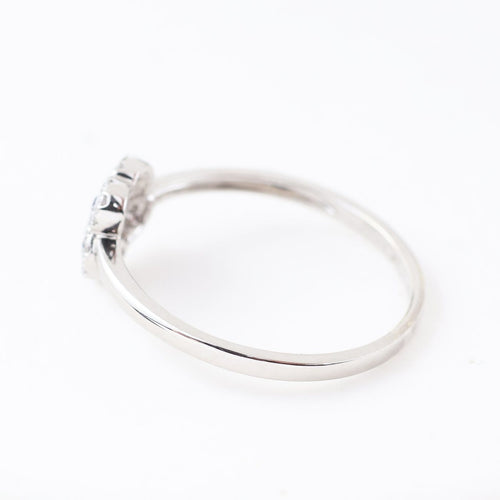 Bague 55 Bague florale en or blanc 18k, saphirs bleus et diamants 58 Facettes 2B-WW