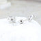 Boucles d’oreilles solitaires en or blanc 18k, diamants 0,06 ct 58 Facettes 2B-BB-X