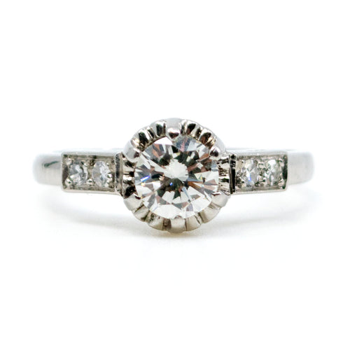 Bague 53 Bague solitaire en platine avec diamants 58 Facettes 2CCA45909708426FA1D73887271C6FC4