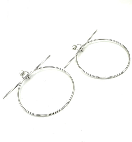 Boucles d'oreilles Hermès - Boucles d’oreilles Loop en argent 925, grand modèle 58 Facettes HERMES BO 1059