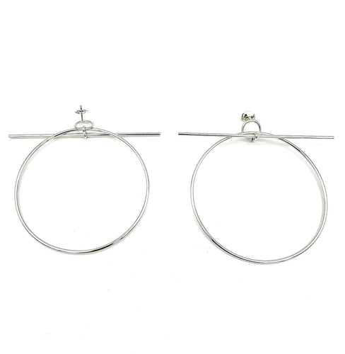 Boucles d'oreilles Hermès - Boucles d’oreilles Loop en argent 925, grand modèle 58 Facettes HERMES BO 1059