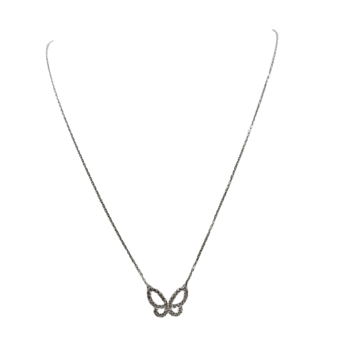 Collier Collier papillon en or blanc 18k 58 Facettes #3685