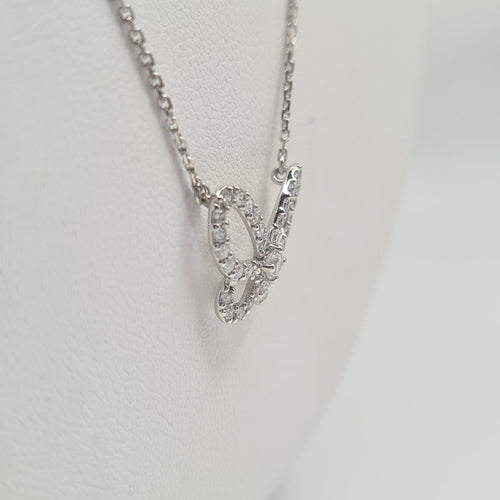 Collier Collier papillon en or blanc 18k 58 Facettes #3685