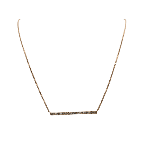Collier Collier chaîne en or rose 18k serti de diamants naturels 58 Facettes #3838