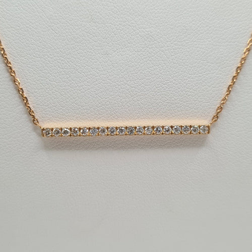 Collier Collier chaîne en or rose 18k serti de diamants naturels 58 Facettes #3838