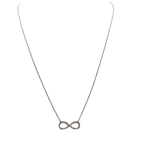 Collier Infiniti - Collier chaîne en or blanc 18k avec diamants naturels 58 Facettes #3840