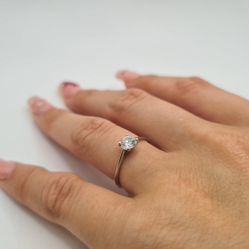 Bague 48 Bague alliance en or blanc 18 carats avec diamant 58 Facettes #3916