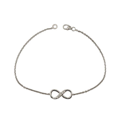 Bracelet Bracelet infini en or blanc 18 carats avec diamants 58 Facettes #3935