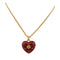 Collier Fabergé - Pendentif cœur en or jaune 18 kt, émail rouge et diamants 58 Facettes CL123 128-58 (00429)