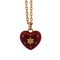 Collier Fabergé - Pendentif cœur en or jaune 18 kt, émail rouge et diamants 58 Facettes CL123 128-58 (00429)