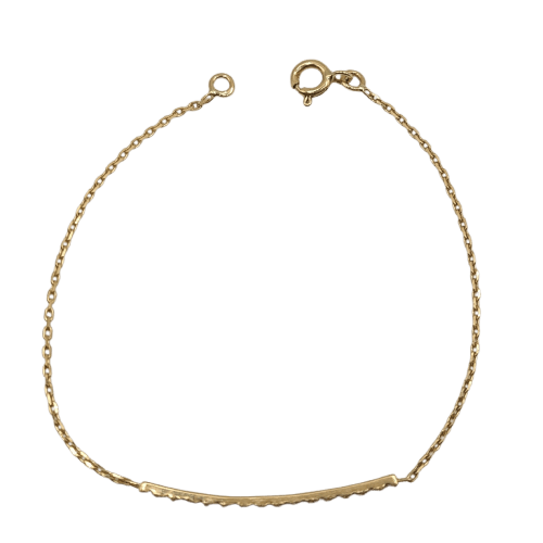 Bracelet Bracelet chaîne en or jaune 18k serti de diamants naturels 58 Facettes #3936