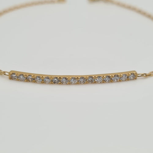 Bracelet Bracelet chaîne en or jaune 18k serti de diamants naturels 58 Facettes #3936