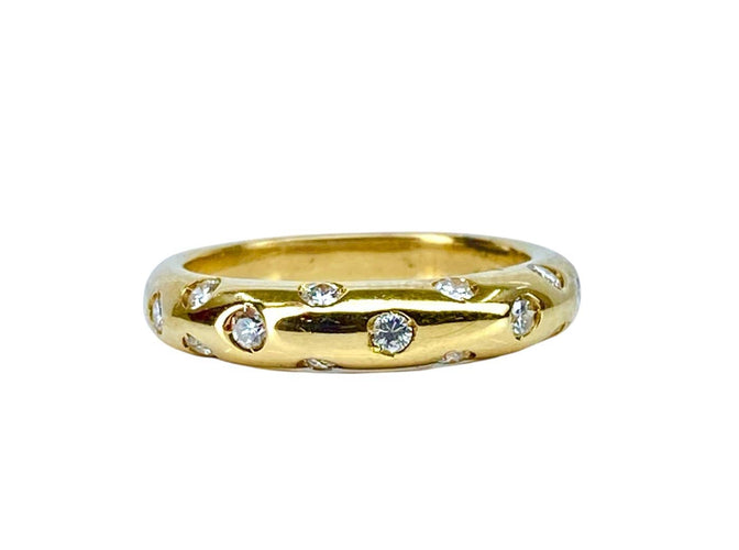 Bague 54 Bague jonc en or jaune 18 carats et diamants 58 Facettes AB758