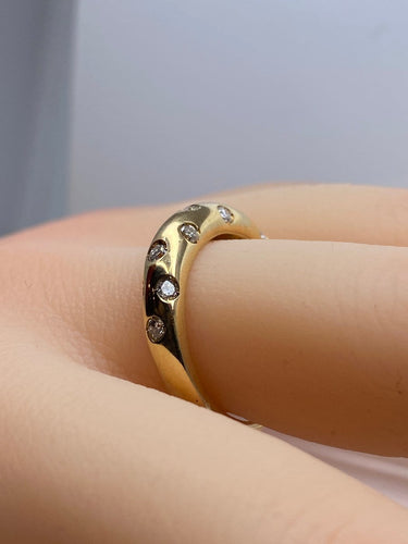 Bague 54 Bague jonc en or jaune 18 carats et diamants 58 Facettes AB758