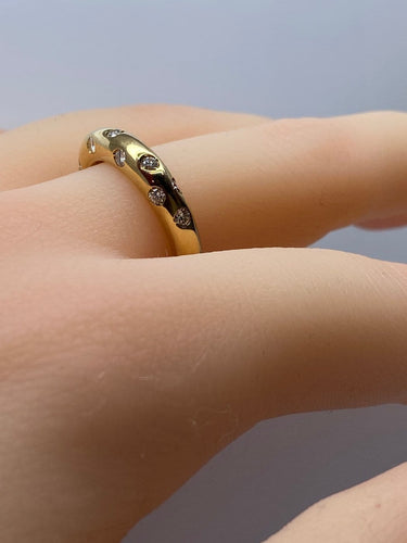 Bague 54 Bague jonc en or jaune 18 carats et diamants 58 Facettes AB758