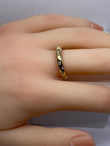 Bague 54 Bague jonc en or jaune 18 carats et diamants 58 Facettes AB758