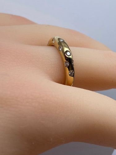 Bague 54 Bague jonc en or jaune 18 carats et diamants 58 Facettes AB758