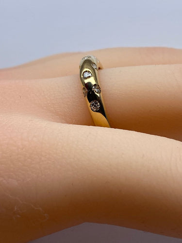Bague 54 Bague jonc en or jaune 18 carats et diamants 58 Facettes AB758