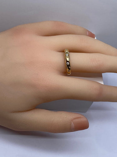 Bague 54 Bague jonc en or jaune 18 carats et diamants 58 Facettes AB758