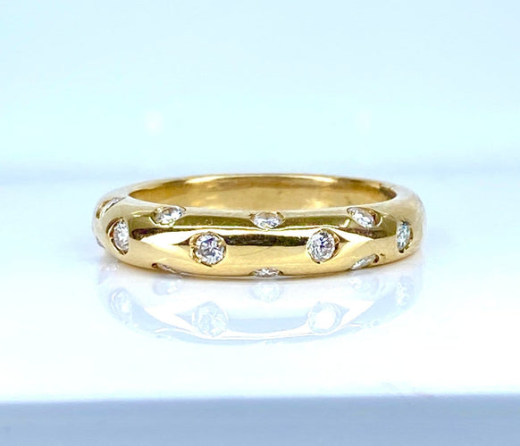 Bague 54 Bague jonc en or jaune 18 carats et diamants 58 Facettes AB758