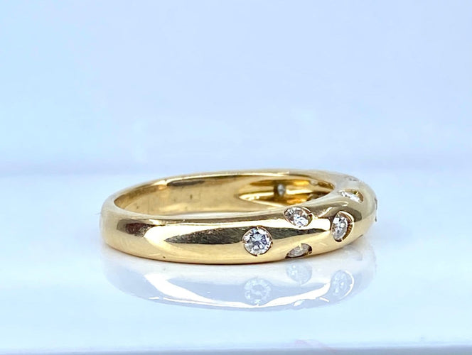 Bague 54 Bague jonc en or jaune 18 carats et diamants 58 Facettes AB758