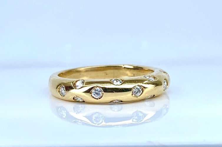 Bague 54 Bague jonc en or jaune 18 carats et diamants 58 Facettes AB758