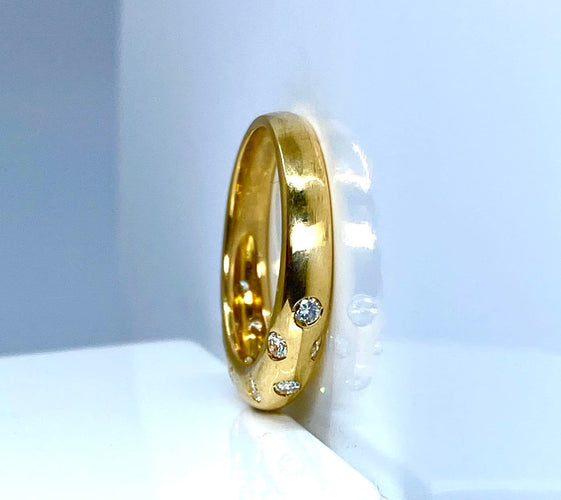 Bague 54 Bague jonc en or jaune 18 carats et diamants 58 Facettes AB758