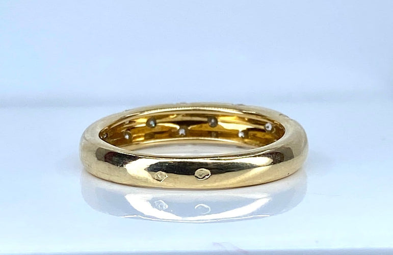 Bague 54 Bague jonc en or jaune 18 carats et diamants 58 Facettes AB758