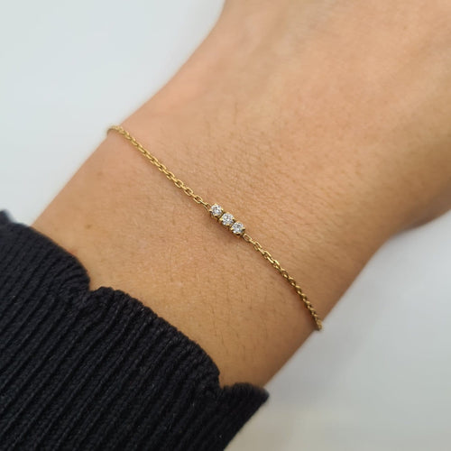Bracelet Bracelet chaîne en or jaune 18k avec diamants 58 Facettes #4030