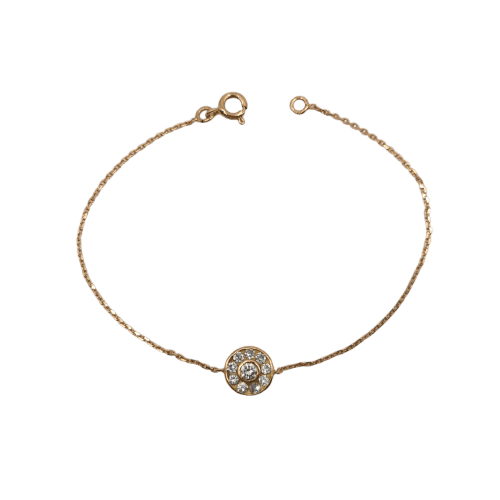 Bracelet Bracelet chaîne en or rose 18k serti de diamants 58 Facettes #4042