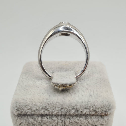 Bague 52 Alliance en or blanc 18 carats avec diamant 58 Facettes #4056