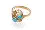 Bague 54 Bague vintage en or jaune 14 carats et turquoises, Pologne, années 1960 58 Facettes PP13