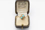 Bague 54 Bague vintage en or jaune 14 carats et turquoises, Pologne, années 1960 58 Facettes PP13