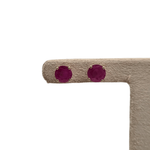 Boucles d'oreilles Boucles d’oreilles en or jaune et rubis 58 Facettes #4075