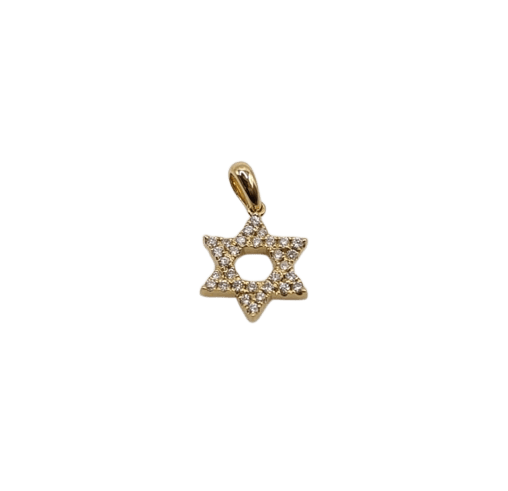 Pendentif Pendentif étoile de David en or jaune 18 carats serti de diamants 58 Facettes #4078