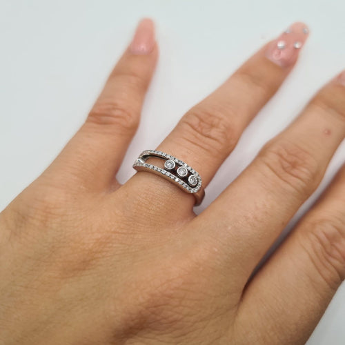 Bague 49 Bague en or blanc 18k sertie de diamants 58 Facettes #4106