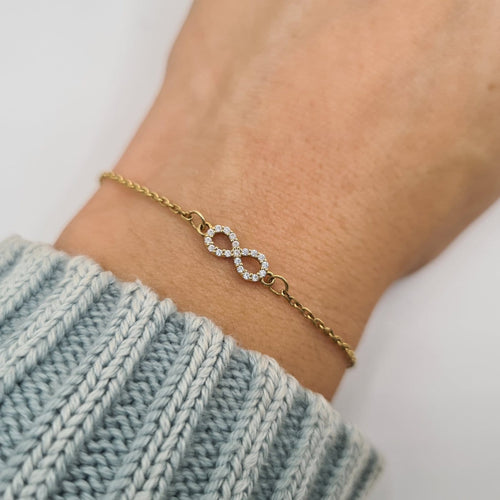 Bracelet Zyrcon - Bracelet infini en or jaune 18 carats 58 Facettes #4124