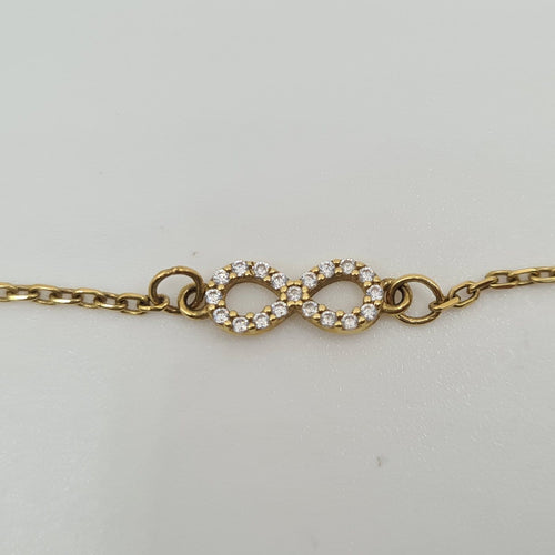 Bracelet Zyrcon - Bracelet infini en or jaune 18 carats 58 Facettes #4124