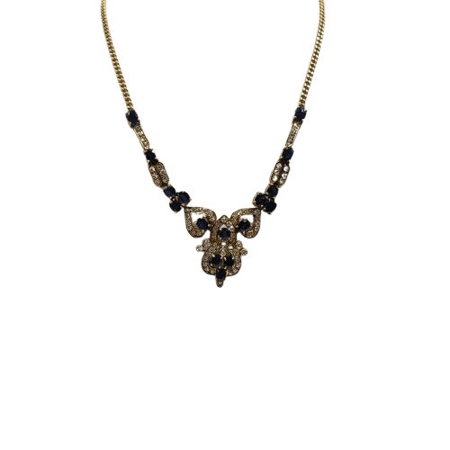 Collier Collier en or jaune 18 carats avec diamants et saphir 58 Facettes #4129