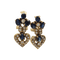 Boucles d'oreilles Boucles d’oreilles en or jaune 18k, diamants et saphir 58 Facettes #4131
