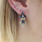 Boucles d'oreilles Boucles d’oreilles en or jaune 18k, diamants et saphir 58 Facettes #4131