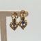 Boucles d'oreilles Boucles d’oreilles en or jaune 18k, diamants et saphir 58 Facettes #4131