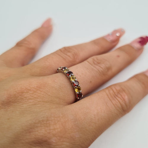 Bague 52 Bague en or blanc 18k ornée d'une citrine Grenet 58 Facettes #4137