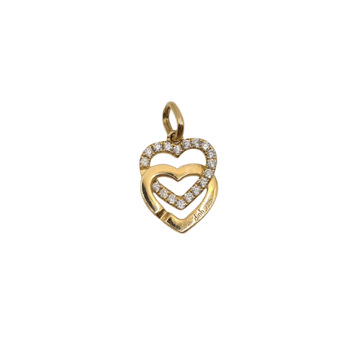 Pendentif Dinh Van - Pendentif cœur lié en or jaune 18 carats avec diamants 58 Facettes #4200