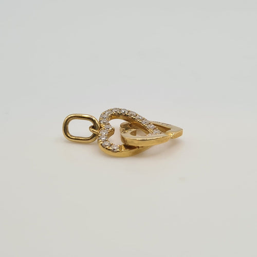Pendentif Dinh Van - Pendentif cœur lié en or jaune 18 carats avec diamants 58 Facettes #4200